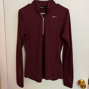 Nike Dri-Fit Maroon Running Long Sleeve